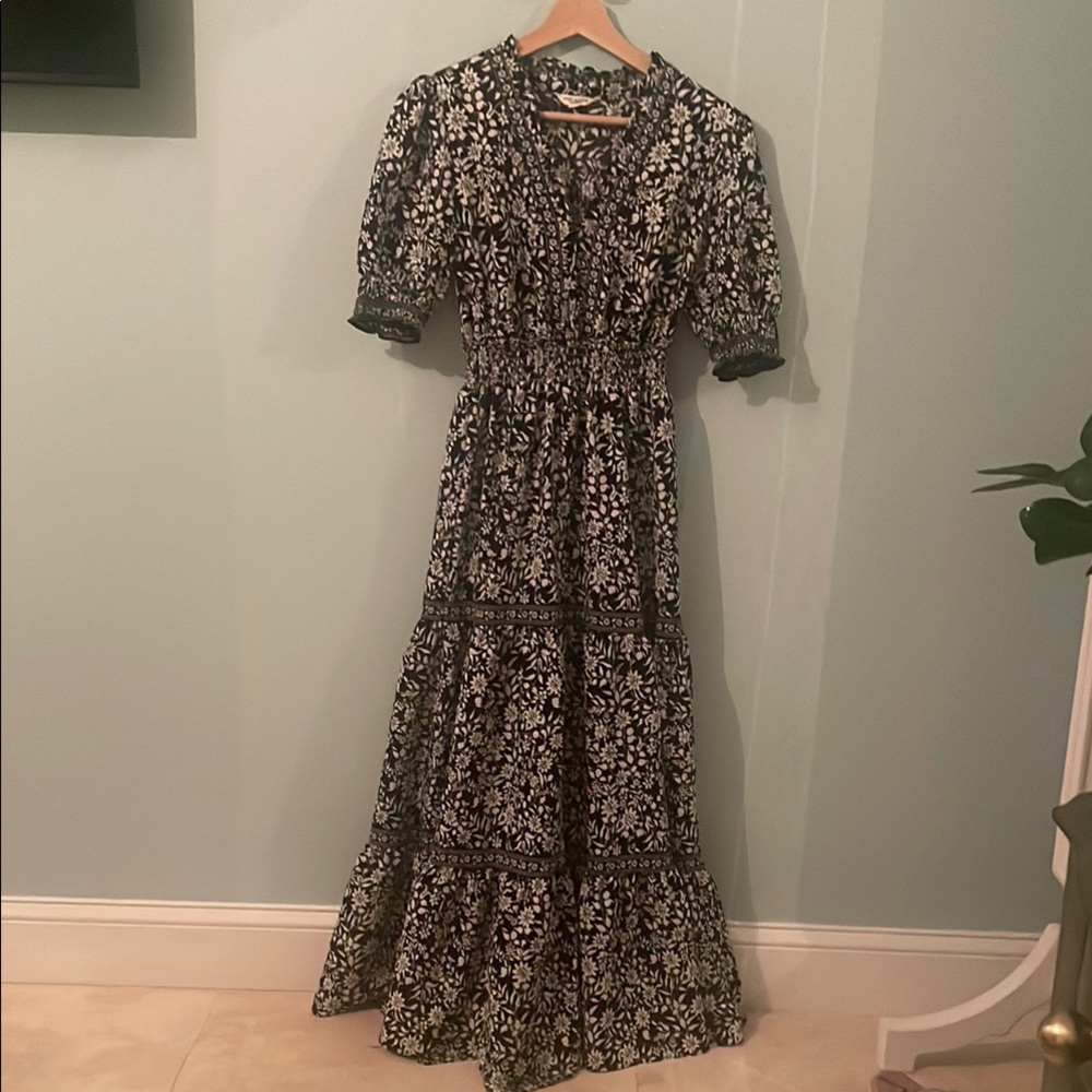 Floral Black and White Maxi Dress